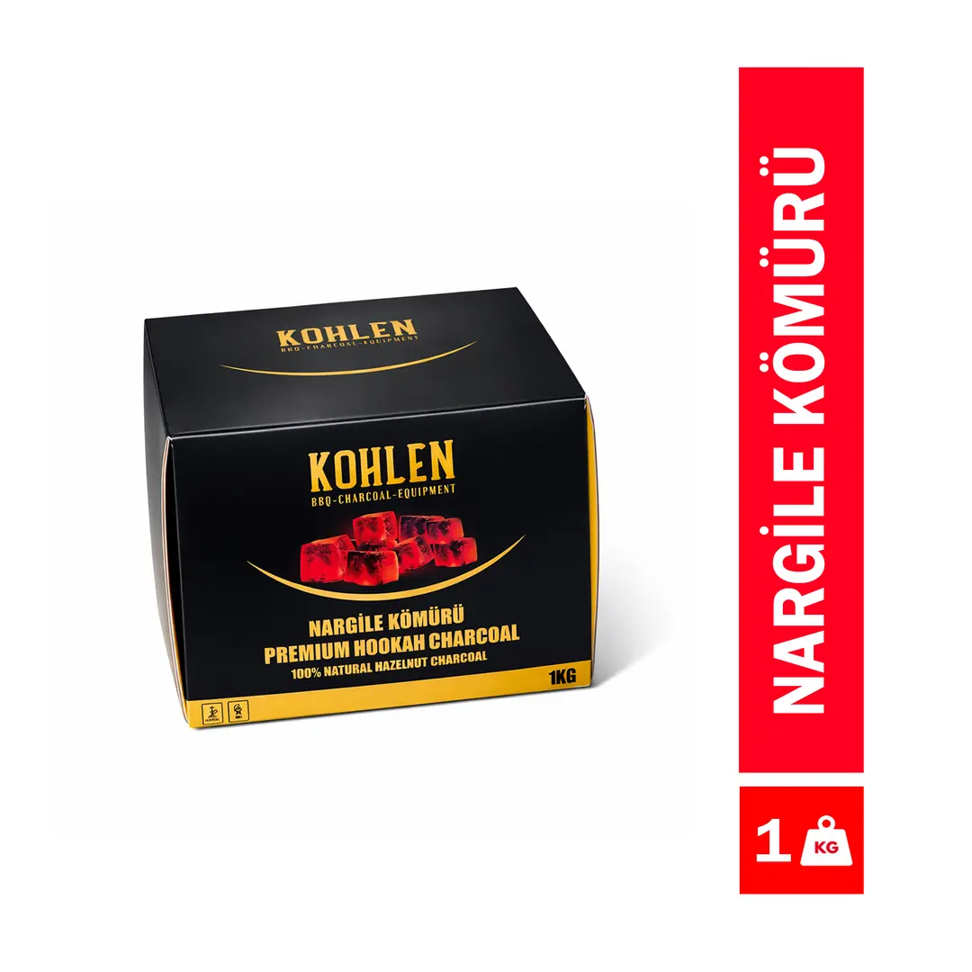 KOHLEN Bio Nargile Kömürü – Uzun Yanış, Yüksek Isı, 1 KG
