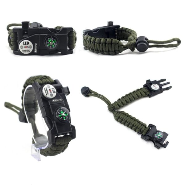 Orcamp Paracord Hayatta Kalma Kamp Bilekliği Yeşil - Görsel 2
