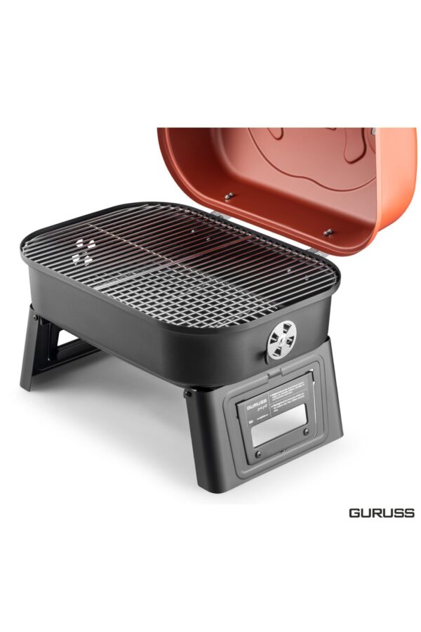 Guruss Go & Grill Barbekü Mangal Tam Set Oksit Kırmızı - Görsel 3