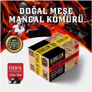 KOHLEN Doğal Meşe Mangal Kömürü Bbq Özel | Boylanmış | Doğal | 5 Kğ