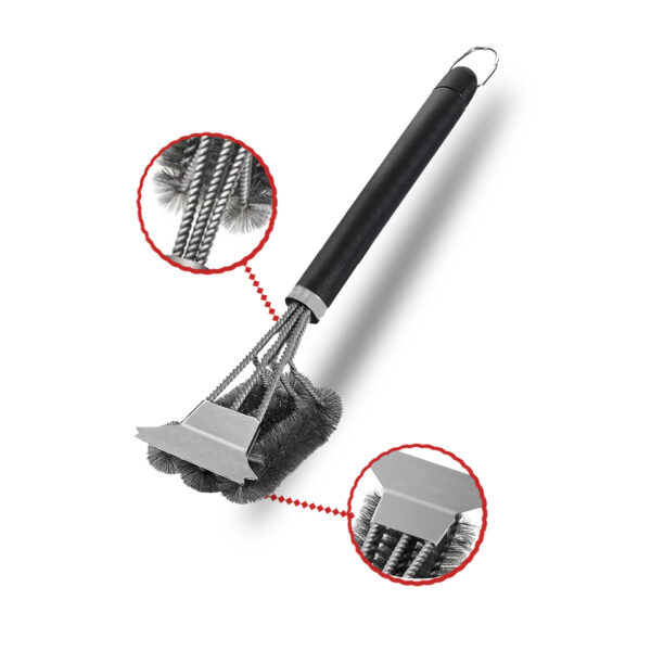 KOHLEN Mangal Izgara Barbekü Temizleme Fırçası Kazıyıcı - 41 cm, Dayanıklı Sap, 360° Temizlik