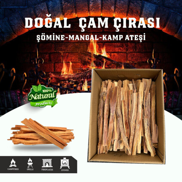 Kohlen Doğal Çam Çırası - Şömine, Mangal Ve Soba Için Hızlı Tutuşturucu 2 Kğ