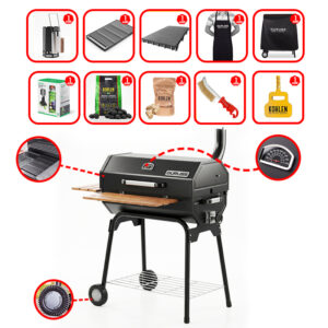 Guruss CG-075 Mangal PRO Gurme Paketi | Kullanıma Hazır SET | Kur, Yak, Keyfini Çıkar (Siyah)