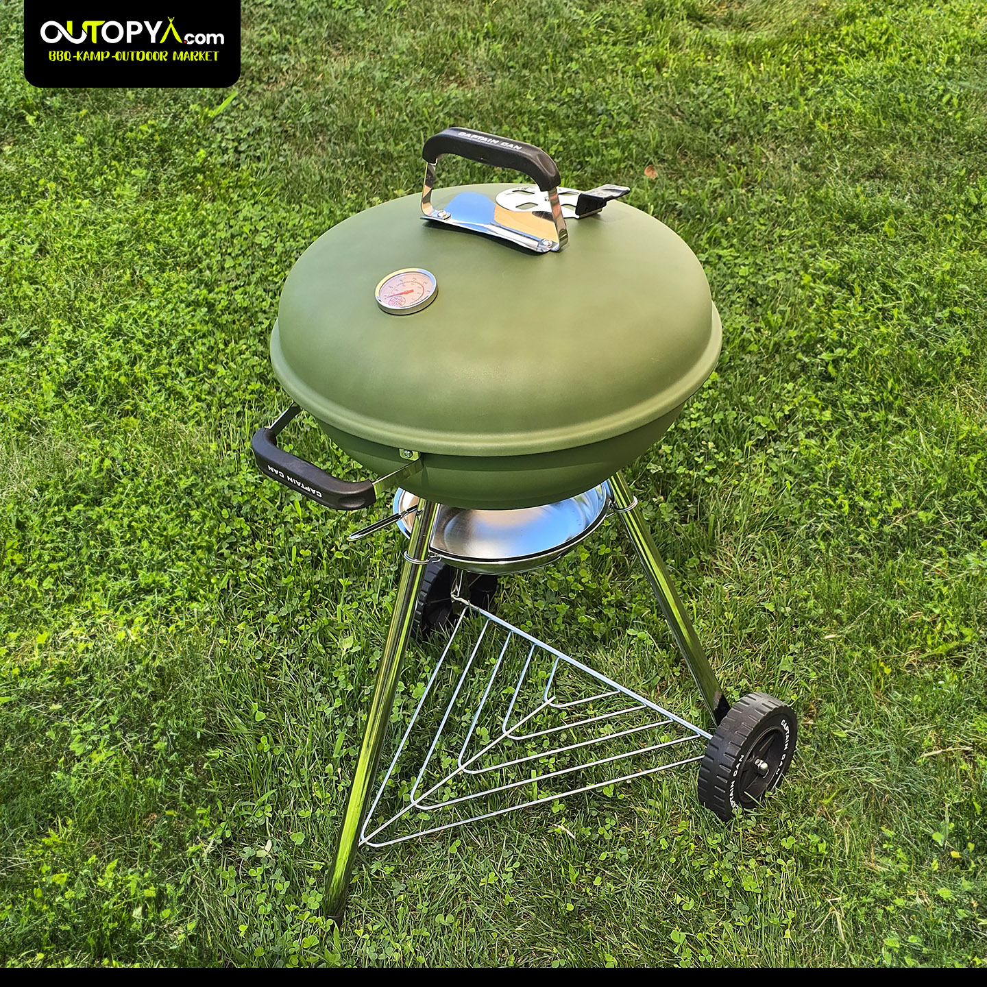 Captain Can Set Go 47 cm Kömürlü Mangal | TURUNCU | Tekerlekli Emaye BBQ Mangal (Kopya) - Görsel 2