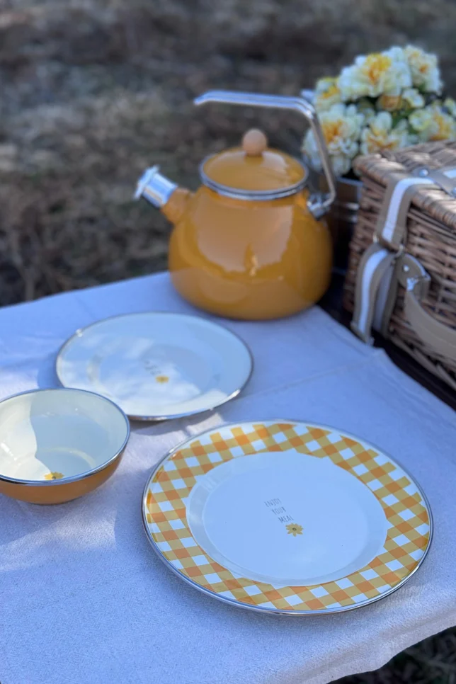 Glompout Picnic Emaye Tabak Bej 21 cm - Görsel 3