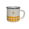 Glampout Picnic Emaye Kupa Sarı Ekose 8 cm